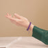 Violet | Argent | Bracelet double macramé en verre Cheshire